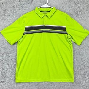 ZeroXposur‎ Polo Shirt Boys XL 18-20 Neon Green UPF50 Short Sleeve Rugby Youth